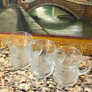 Three Glcoloc Glass Mugs